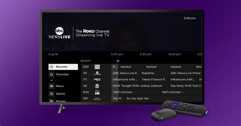 Roku tv streaming channels menu